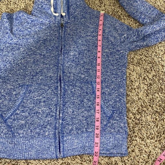 🎀  3/$20 SO large blue heathered zip up hoodie - Picture 6 of 6